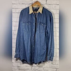 Vintage Men's Roper Large Tall Denim Shirt